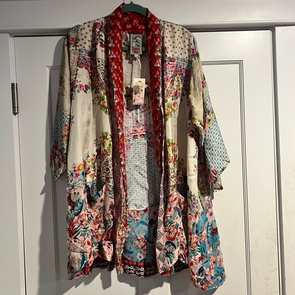 Johnny Was Silk Jade Kimono - Sz. L - NWT - Picture 5 of 8